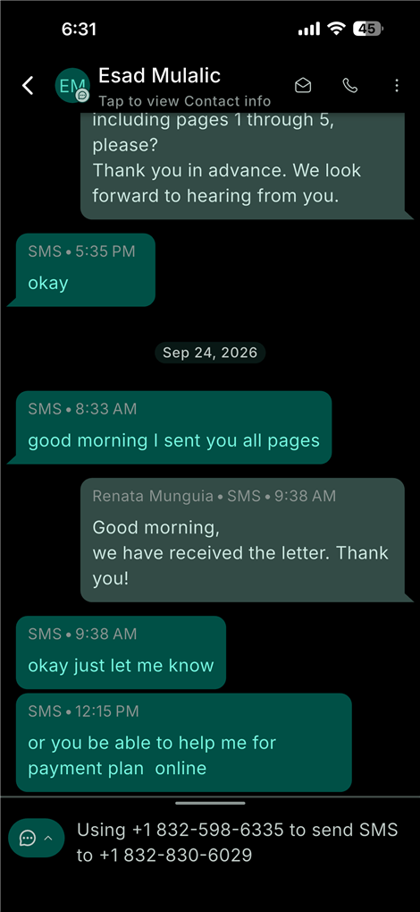 El mismo cliente en la app